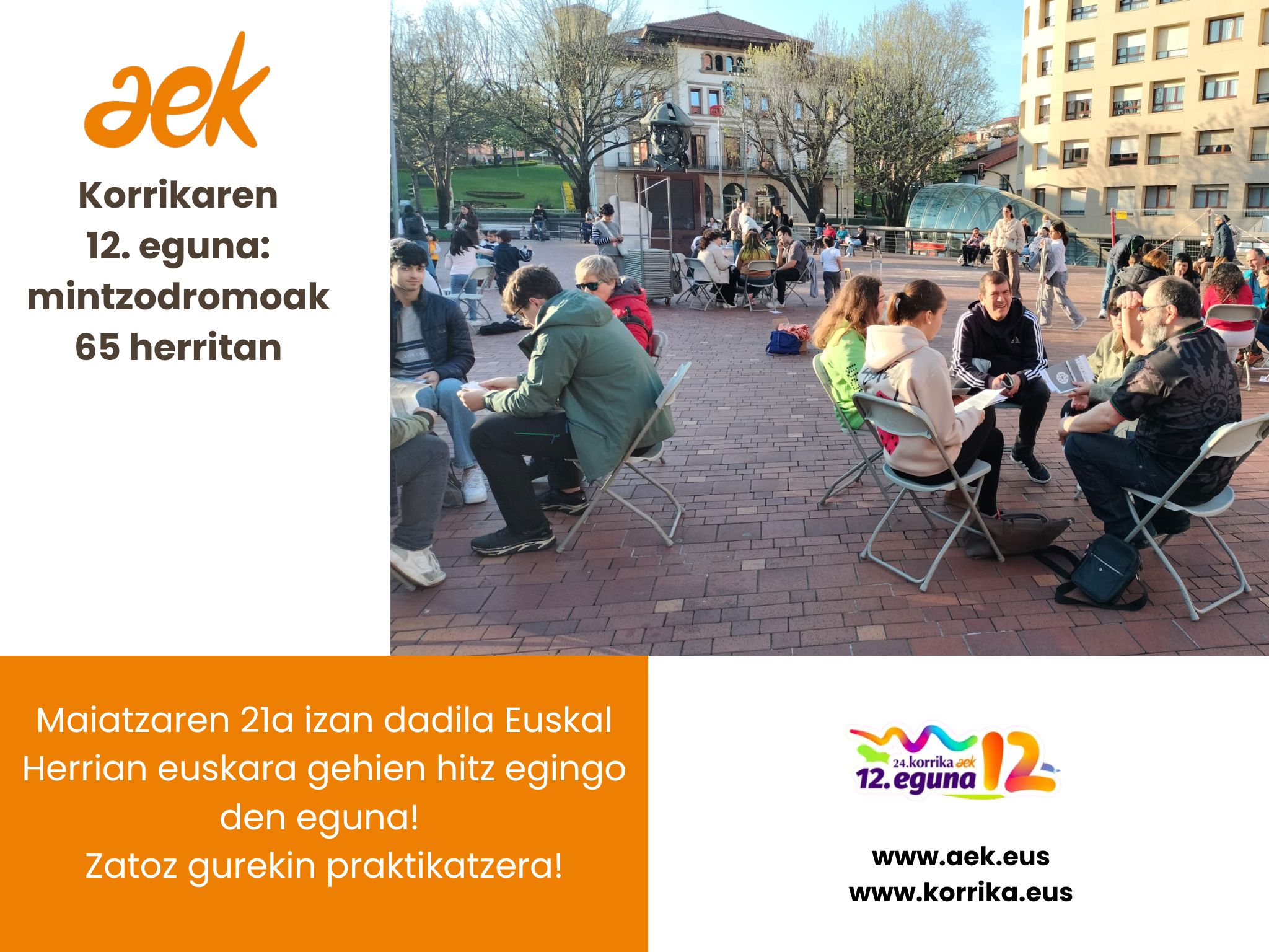 AEKk nahi du maiatzaren 21a izan dadin Euskal Herrian euskara gehien hitz egingo den eguna